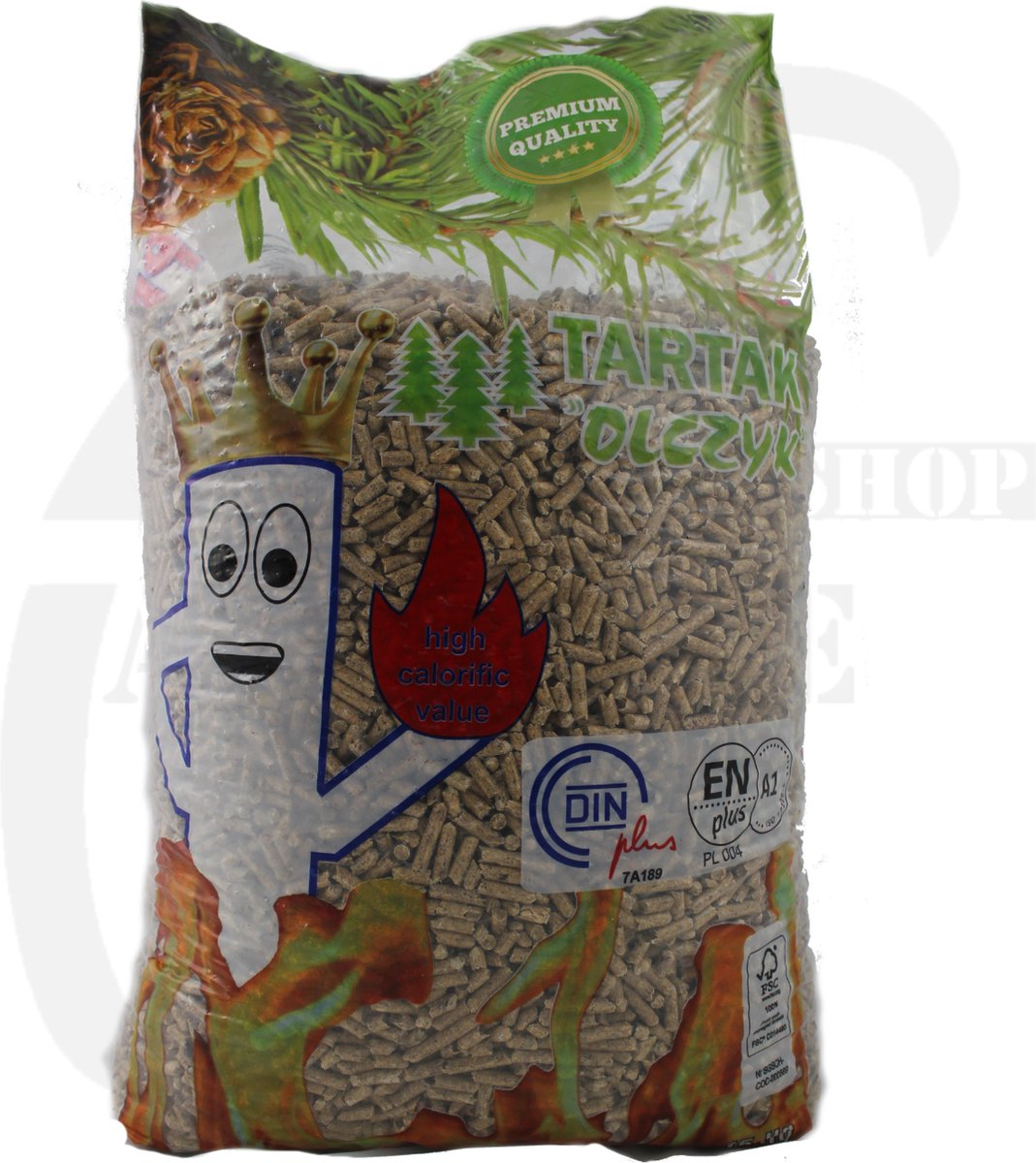 Houtpellets Tartak Houtpellets per pallet 975kg ENPlus A1 65 zakken van 15kg