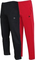 2-Pack Donnay Joggingbroek rechte pijp - Sportbroek - Heren - Maat M - Black & Red (463)