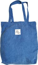 GoDaily - Femme - Sac à bandoulière - Sac à main - Sac - Tissu côtelé - Toile - Sac en coton - Fourre-tout - Blauw