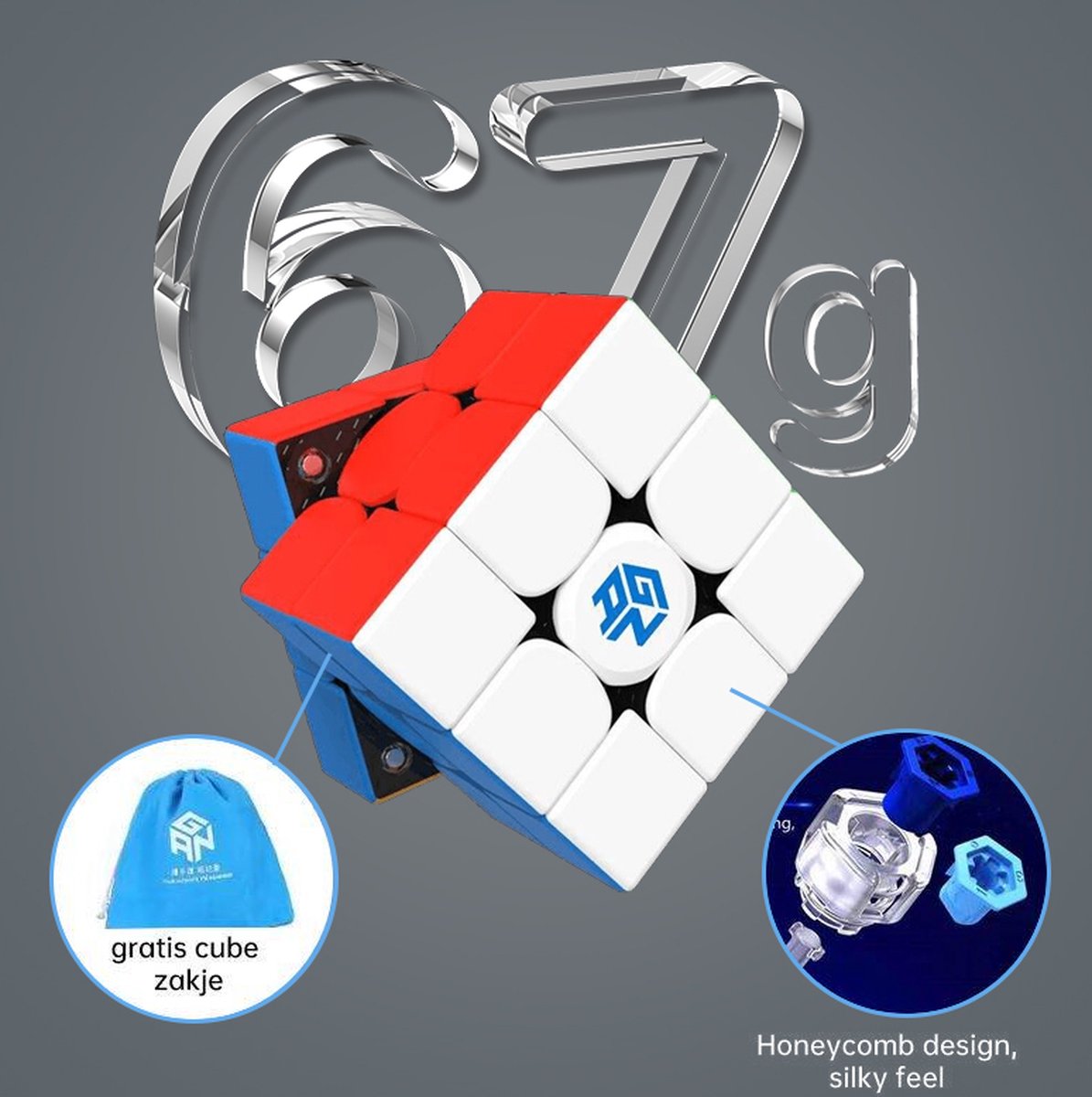 GAN 356 XS speed cube magnetisch - 3x3 kubus - draai puzzel - magic cube - GAN