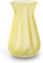 Jodeco Bloemenvaas - Stijlvol model - geel/transparant glas - H15 x D10 cm
