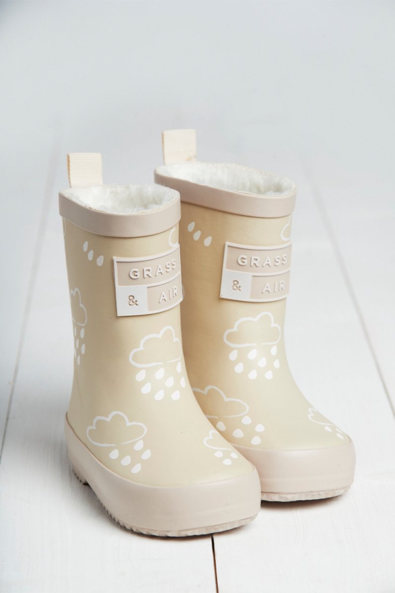 Grass & Air | Kleur Veranderende Kinder Regenlaarzen | Winter | Stone | Maat 25 (UK8)