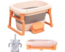 K IKIDO Bad Baby - Inklapbaar Bad 2 in 1- Babybadje - Babybadkuip - Opvouwbare Zitbad -Bath Bucket - Opvouwbaar bad kinderen - Opvouwbaar Bad - Met Badkussen & Badkruk