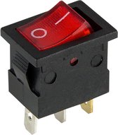 Schakelaar - rood - 12 volt - 15A - verlicht