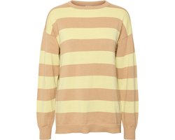 Noisy may Trui Nmzoe L/s O-neck Oversized Knit S* 27024153 Nomad/pale Lime Dames Maat - M