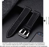 Bracelet cuir Zwart pour Montres connectées 20 mm (voir modèles compatibles) de Samsung, Pebble, Garmin, Huawei, Moto, Ticwatch, Citizen et Q – Bracelet montre intelligente cuir noir 20 mm - Cuir - Cuir