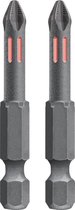 KWB schroefbit PH 2 - Phillips 2 - Torsion - Lengte 50 mm - 1/4" schacht - 122052 - 2 stuks