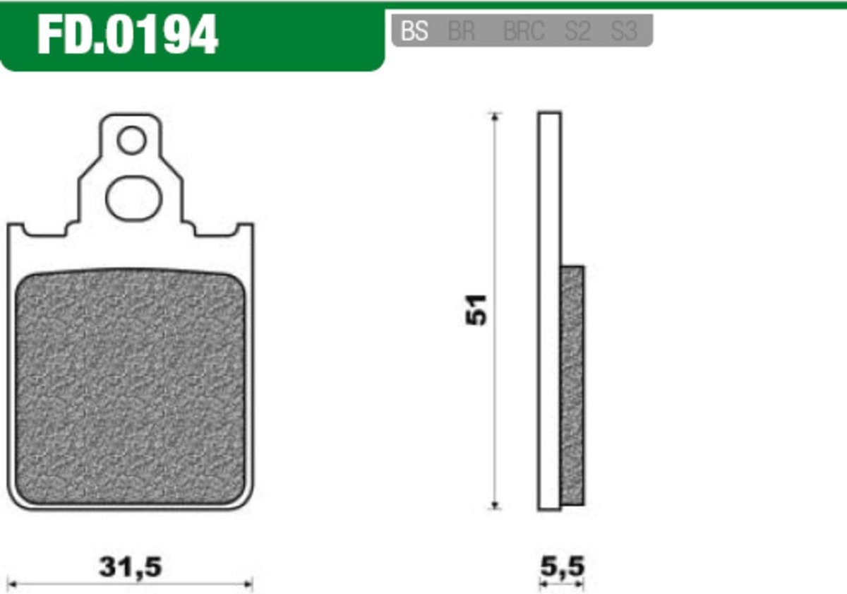 Remblokset Newfren FD0194 Piaggio Quartz - Italjet Formula-50 Voor