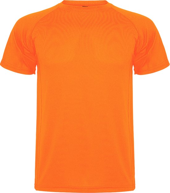 Fluor Oranje unisex sportshirt korte mouwen MonteCarlo merk Roly maat 3XL
