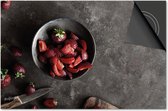 Protecteur à induction 60x60 - Plaque de recouvrement tapis à induction - Protecteur de plaque de cuisson Dietrix - Exclusif - Légumes et fruits - Fraises dans un bol