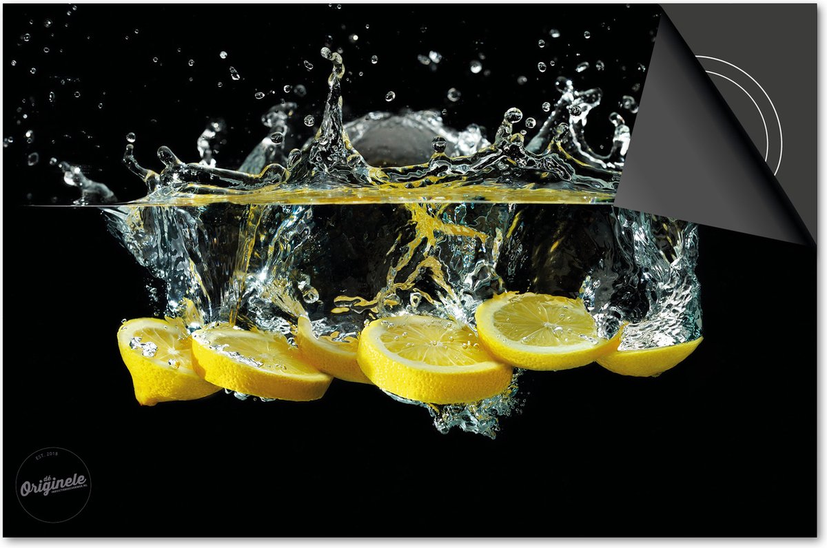 Inductie beschermer 60x60 - afdekplaat inductie mat - Dietrix Kookplaat beschermer - Exclusief - Splash - Citroen schijfjes
