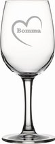 Witte wijnglas gegraveerd - 26cl - Bomma-hartje