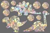 Raamsticker - Dino's 1 - Suncatcher - Rainbow - Raamdecoratie - Decoratie Kinderkamer - Raamfolie - Statisch - Zelfklevend - Sticker