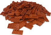 100 Bouwstenen 2x4 plate | Koffie | Compatibel met Lego Classic | Keuze uit vele kleuren | SmallBricks