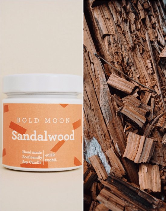Bold Moon Sandalwood geur kaars / Scented Candle / Soja wax Kaars / Eco friendly