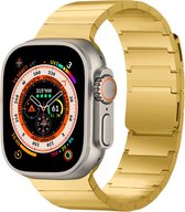 Apple Watch Series 1/2/3/4/5/6/7/8 / SE / Ultra - Bracelet 42/ 44/45/49 - Bracelet Acier Selencia - Goud