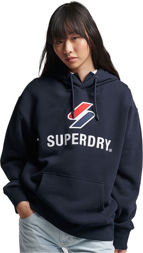 Superdry Code Sl Stacked Apq Os Capuchon Blauw M-L Vrouw
