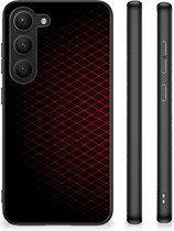 Backcase TPU Siliconen Hoesje Geschikt voor Samsung Galaxy S23 GSM Hoesje met Zwarte rand Geruit Rood
