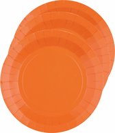 Santex feest bordjes rond - oranje - 20x stuks - karton - 22 cm