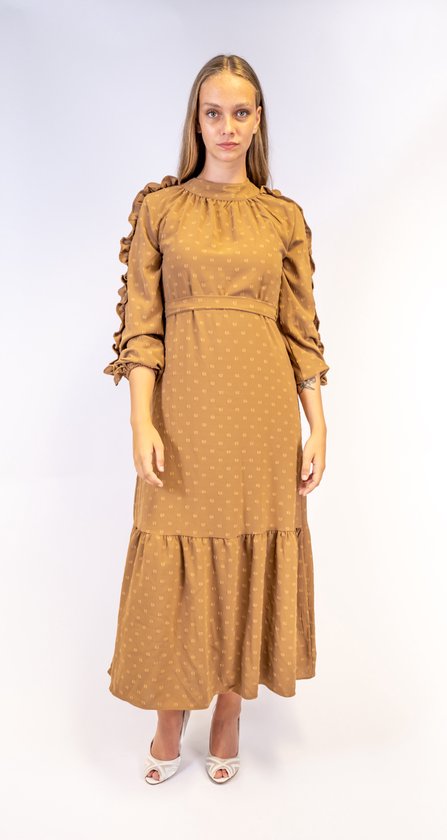 Elegante jurk-Bruin 46 Elegantie en comfort in één: waarom de driekwart jurk perfect is voor elke gelegenheid