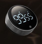 Digitale Kookwekker Zwart van METU-Online - Smart Timer - LED Display - Magnetisch met Handige Draaiknop - Barbecue kookwekker magneet - BBQ wekker