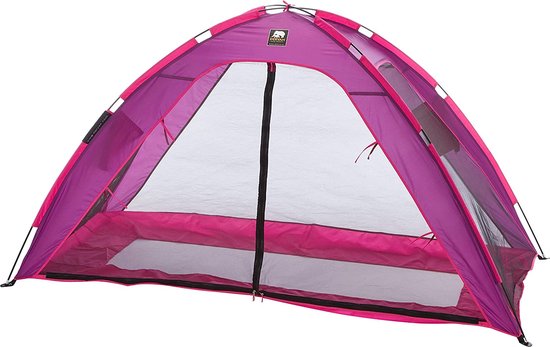mizikuu Klamboe Bed, Pop Up Double Door Klamboe Tent Draagbaar Opvouwbaar Bed Dicht Gaas Camping Tent voor Slaapkamer Buiten Kamperen, 120 * 200cm, Blauwe Rand