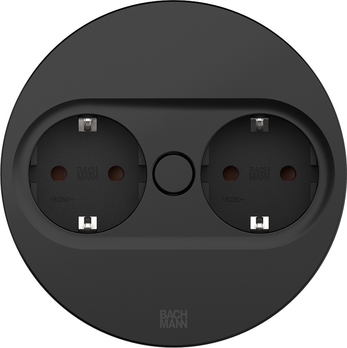 Bachmann Twist 2 met 2x stopcontact mat zwart rond bol