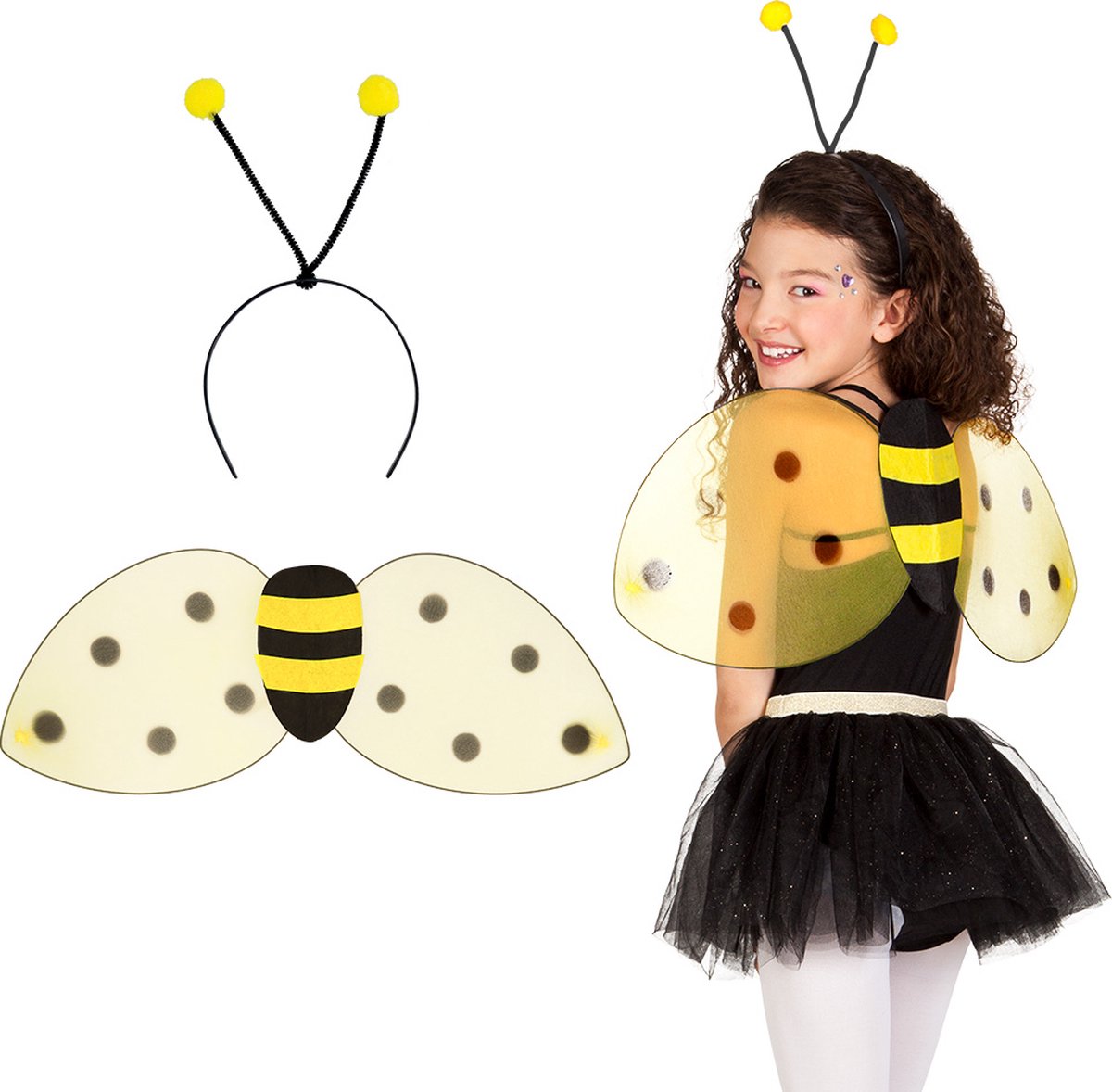 Kit de déguisement d'abeille fête carnaval ailes d'abeille Tutu jupes