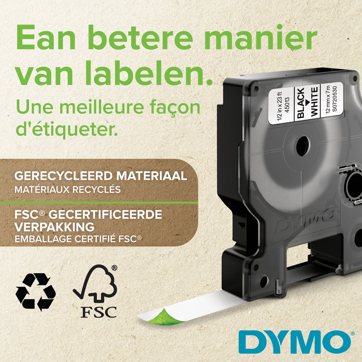 DYMO LabelManager 160 Labelprinter startpakket | Handheld Label Maker Machine | met 3 rollen Dymo D1 labeltape AZERTY-toetsenbord | Ideaal voor kantoor of thuis thumbnail 4