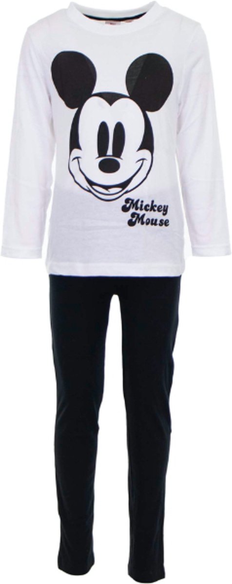 Kinderpyjama - Mickey Mouse - Zwart/Wit - Maat 98-104