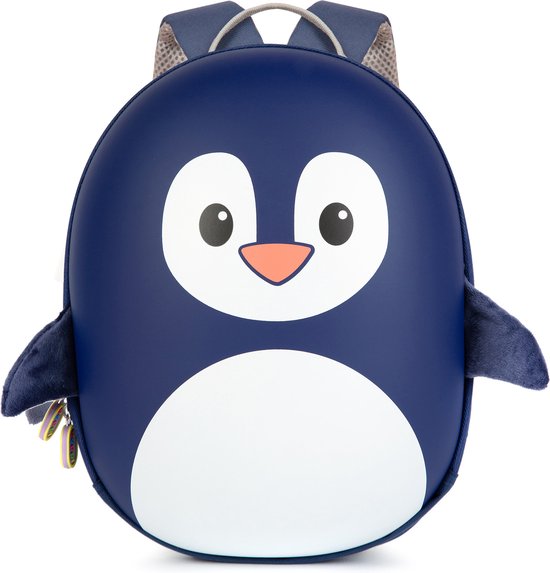 Boppi - sac à dos enfant - pingouin (bleu) - léger - confortable - étui rigide résistant - 4L