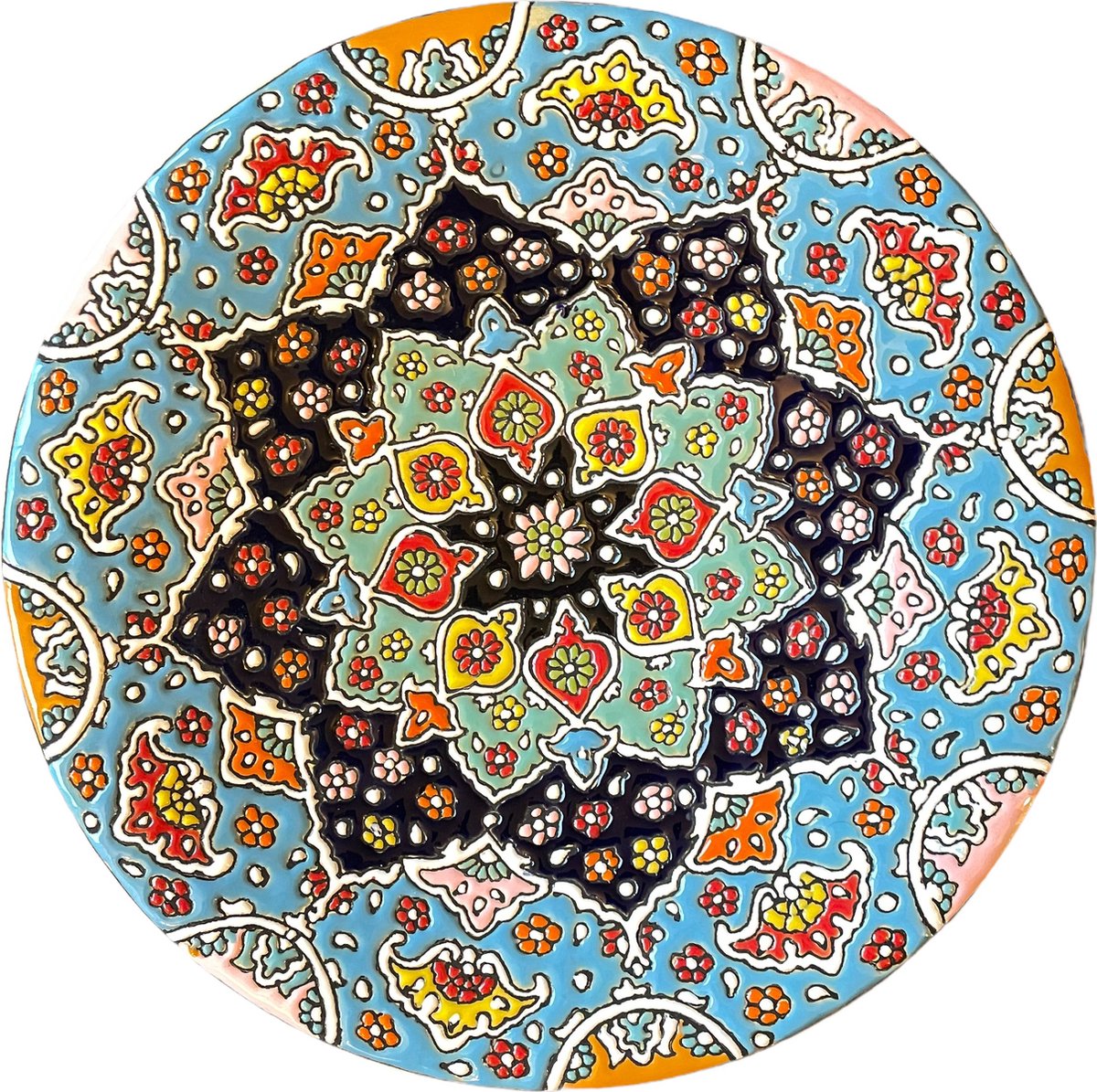 Perzisch keramisch bord - Persis Treasures -30cm - Uniek bloemig Perzisch patroon