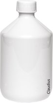 Lege Plastic Fles 500 ml PET apothekersfles wit - met witte ribbeldop – set van 10 stuks - Navulbaar - leeg