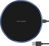 BAIK Wireless Fast Charger met LED - Draadloze oplader 15 watt - Qi lader Pad - Draadloze opladers - iPhone 14 - 13 - 12 - Opladen Iphone - Opladen Samsung S23 - S22 - Huawei - Airpods - Galaxy Buds - Watch - Oplaadstation