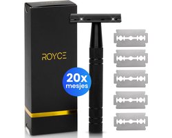 Royce Professionele scheermes - Veiligheidsscheermes - Inclusief 20 mesjes - Scheermesjes mannen - Scheermesjes vrouwen - Scheermes