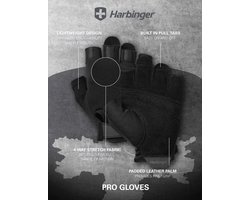 Harbinger Harbinger Training Grip - Fitness Wrist Wraps Heren & Dames - Deadlifting - M - Unisex - Zwart - Gym & Crossfit Training - Krachttraining