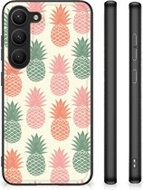 GSM Hoesje Geschikt voor Samsung Galaxy S23 Siliconen Hoesje met Zwarte rand Ananas