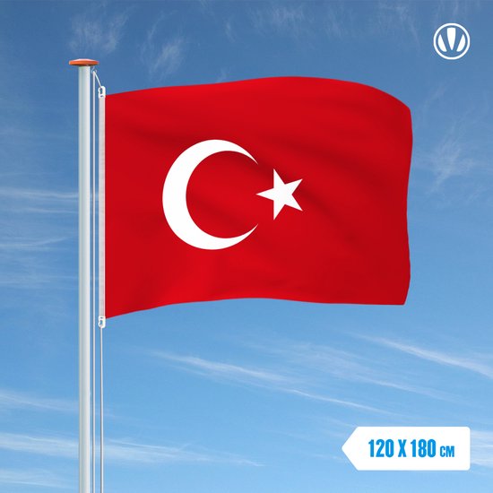 Drapeau Turquie 100x150cm - Poly Brillant