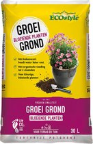 ECOstyle GroeiGrond Huis & Tuin Turfvrije Potgrond - Met Kokosvezels en Organische Voeding - Voor Kleurige en Bloeiende Planten - 30 L