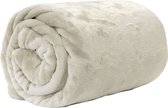 Unique Living fleece plaid 'Enzo' - 130x180cm - Dove White