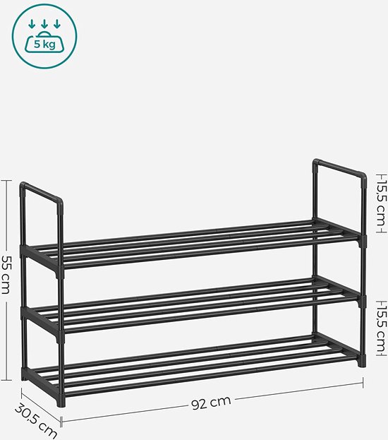 5-tier stapelbare schoenen opslag plank schoenenrek metalen mesh platte