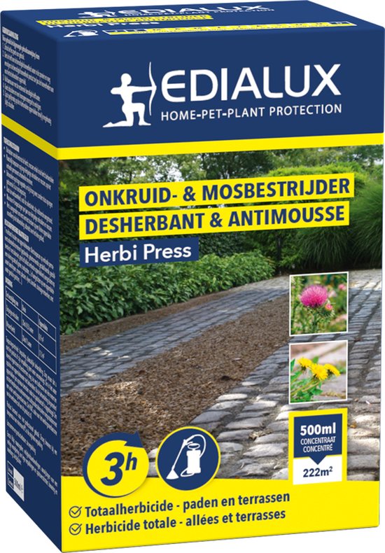 Edialux | Herbi Press | 500 ml | Tegen mos en onkruid