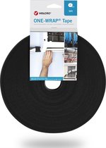 Velcro One-Wrap klittenband rol 20mm / zwart (25 meter)