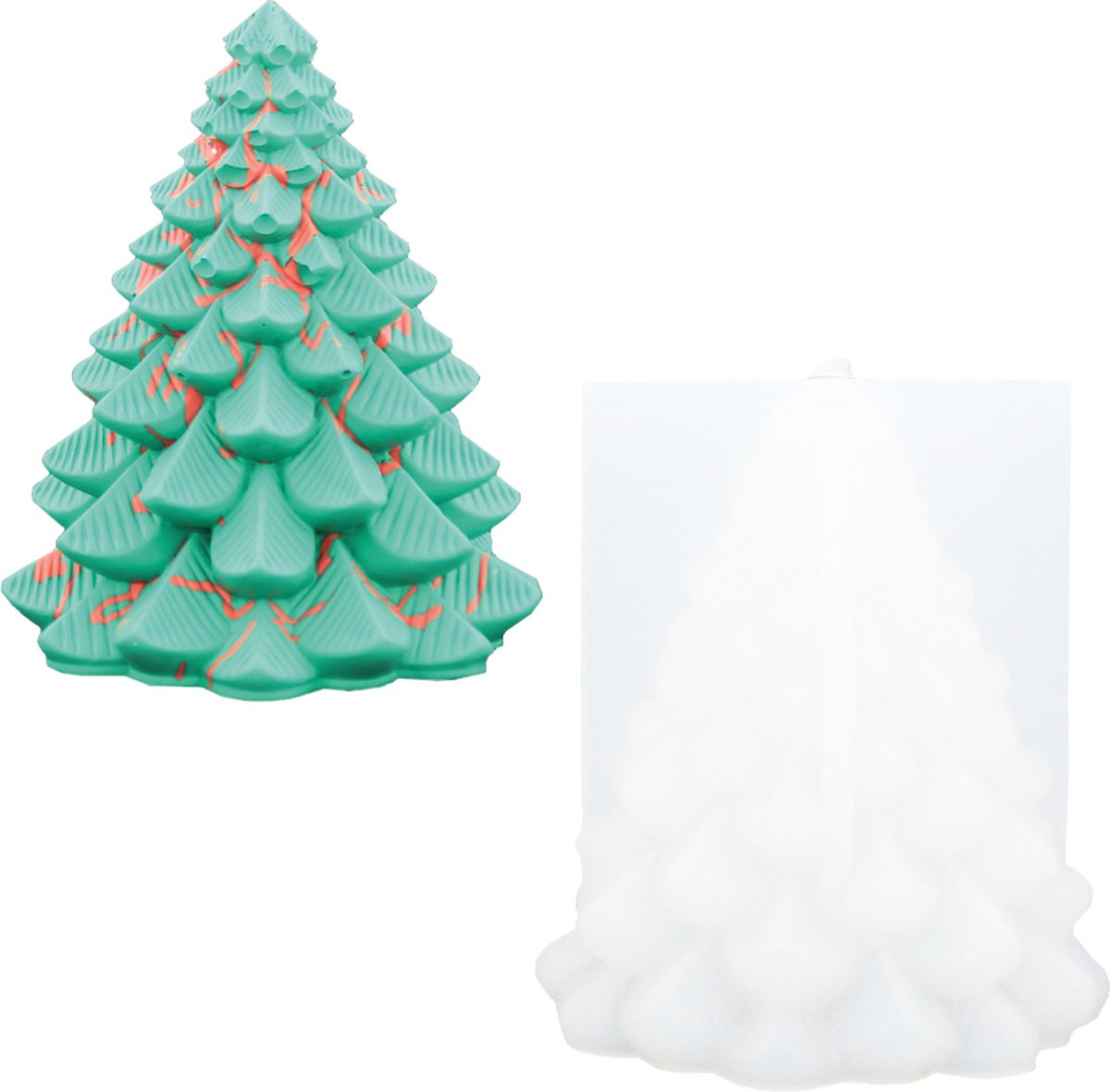 Jesmonite siliconen mal kerstboom voor creatieve kerstdecoratie 8,4x9,2cm.