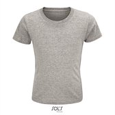 SOL'S - Crusader Kinder T-shirt - Grijs - 100% Biologisch Katoen - 110-116