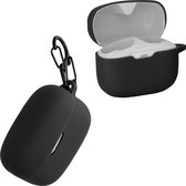 kwmobile cover voor oordopjes case - geschikt voor JBL Tune 130 NC TWS - Trendy beschermhoes draadloze oordopjes in zwart