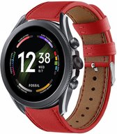 Strap-it Smartwatch bandje leer - geschik voor Fossil Gen 6 44mm / Gen 5e 44mm / Gen 5 - rood