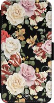 Casimoda® bookcase - Geschikt voor iPhone 13 - Hoesje met pasjeshouder - Bloemen flowerpower - Multi - Kunstleer