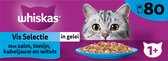 Whiskas 1+ - Kattenvoer Natvoer - Vis in gelei - maaltijdzakjes 80 x 85 g