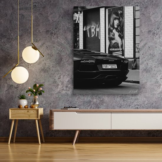 Luxe Canvas Schilderij Aventador | 90x60 | Woonkamer | Slaapkamer | Kantoor | Muziek | Design | Art | Modern | ** 4CM DIK! 3D EFFECT**